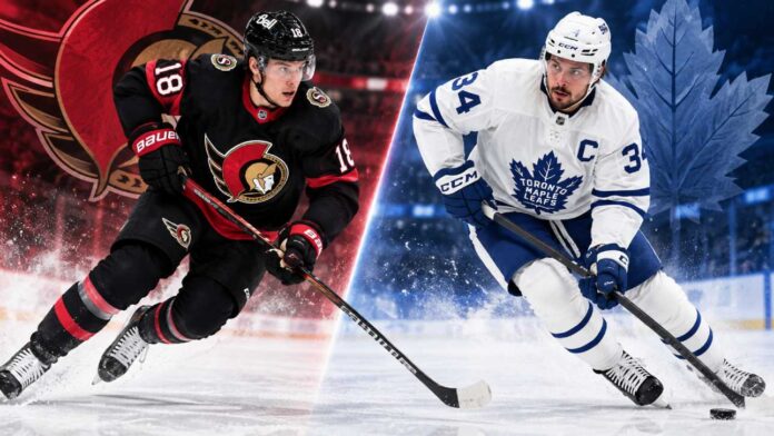 stutzle-matthews-senators-maple-leafs-sept-23-2026 Tim Stützle of the Ottawa Senators and Auston Matthews of the Toronto Maple Leafs featured ahead of their September 23, 2026 preseason fantasy hockey matchup.