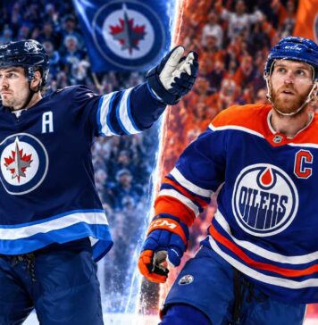 Split image of Winnipeg Jets star Mark Scheifele and Edmonton Oilers captain Connor McDavid ahead of the Winnipeg Jets vs Edmonton Oilers preseason game on September 19, 2026.