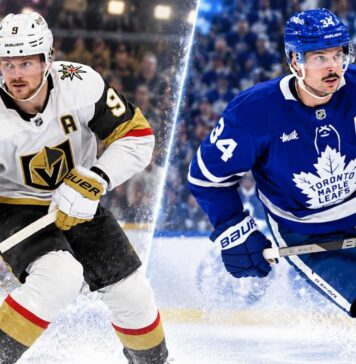 Jack Eichel of the Vegas Golden Knights and Auston Matthews of the Toronto Maple Leafs featured in an NHL fantasy hockey prediction matchup for October 8, 2026.