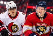 Florida Panthers vs. Ottawa Senators Fantasy Hockey Prediction: Players to Watch, Score Pick & How to Watch Tim Stützle in an Ottawa Senators jersey alongside Brady Tkachuk in a Florida Panthers jersey ahead of their October 21, 2026, NHL matchup and fantasy hockey prediction.