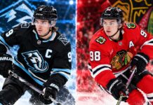 Chicago Blackhawks vs. Utah Mammoth Fantasy Hockey Prediction: Players to Watch, Score Pick & How to Watch Clayton Keller and Connor Bedard featured in a split image for the Utah Mammoth vs. Chicago Blackhawks fantasy hockey prediction.