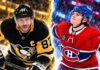 Montreal Canadiens vs. Pittsburgh Penguins Fantasy Hockey Prediction: Players to Watch, Score Pick & How to Watch Sidney Crosby and Cole Caufield featured in a split image for the Montreal Canadiens vs. Pittsburgh Penguins fantasy hockey prediction.