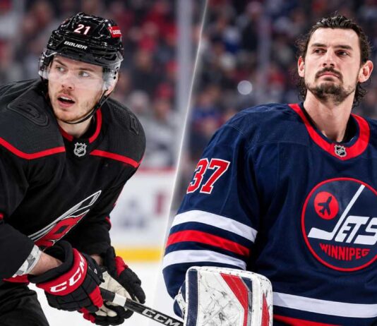Alexander Nikishin of the Carolina Hurricanes and Connor Hellebuyck of the Winnipeg Jets featured in NHL trade rumors surrounding Carolina's revised offer for the star goaltender.