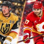 Calgary Flames vs. Vegas Golden Knights Fantasy Hockey Prediction: Players to Watch, Score Pick & How to Watch Split image of Jack Eichel in a Vegas Golden Knights jersey and Matt Coronato in a Calgary Flames jersey ahead of their October 15, 2026 NHL matchup and fantasy hockey prediction.