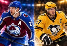 Pittsburgh Penguins vs. Colorado Avalanche Fantasy Hockey Prediction: Players to Watch, Score Pick & How to Watch Nathan MacKinnon of the Colorado Avalanche and Sidney Crosby of the Pittsburgh Penguins featured in a split image ahead of their October 16, 2026 NHL matchup and fantasy hockey predictions.