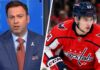 Capitals Trade Rumors: Friedman Raises Chinakhov Comparison for Ivan Miroshnichenko NHL insider Elliotte Friedman alongside Washington Capitals forward Ivan Miroshnichenko wearing his red No. 63 jersey in a split-image graphic highlighting the latest NHL trade rumors.