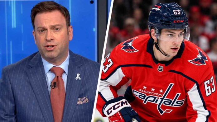 ivan-miroshnichenko-capitals-trade-rumors-2026 NHL insider Elliotte Friedman alongside Washington Capitals forward Ivan Miroshnichenko wearing his red No. 63 jersey in a split-image graphic highlighting the latest NHL trade rumors.
