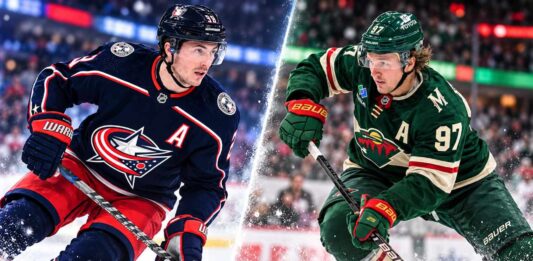 Zach Werenski of the Columbus Blue Jackets and Kirill Kaprizov of the Minnesota Wild featured in an NHL fantasy hockey prediction for October 18, 2026.