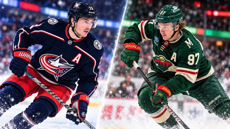 Zach Werenski of the Columbus Blue Jackets and Kirill Kaprizov of the Minnesota Wild featured in an NHL fantasy hockey prediction for October 18, 2026.
