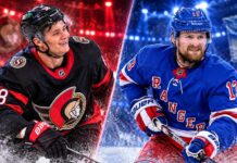 New York Rangers vs. Ottawa Senators Fantasy Hockey Prediction: Players to Watch, Score Pick & How to Watch Tim Stützle of the Ottawa Senators and Alexis Lafrenière of the New York Rangers in a split image previewing their October 24, 2026, NHL fantasy hockey matchup.