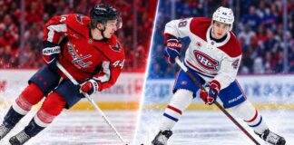 Montreal Canadiens vs. Washington Capitals Fantasy Hockey Prediction: Players to Watch, Score Pick & How to Watch Cole Hutson of the Washington Capitals and Lane Hutson of the Montreal Canadiens featured in a split image ahead of their October 14, 2026, NHL matchup and fantasy hockey predictions.