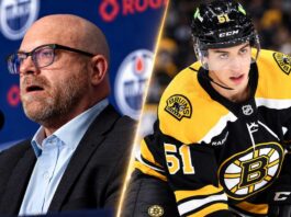 Stan Bowman and Boston Bruins center Matt Poitras featured in Edmonton Oilers trade rumors about a potential mystery center target.
