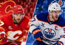 Calgary Flames vs. Edmonton Oilers Fantasy Hockey Prediction: Players to Watch, Score Pick & How to Watch Split image of Connor McDavid of the Edmonton Oilers and Matt Coronato of the Calgary Flames ahead of their October 28, 2026 NHL matchup.