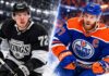 Edmonton Oilers vs. Los Angeles Kings Fantasy Hockey Prediction: Players to Watch, Score Pick & How to Watch Split image of Connor McDavid in his Edmonton Oilers jersey and Artemi Panarin in his Los Angeles Kings jersey ahead of their October 13, 2026 NHL matchup.
