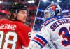 Connor Bedard in his Chicago Blackhawks jersey and Igor Shesterkin in New York Rangers goalie equipment headline NHL news and trade rumors for October 13, 2026.