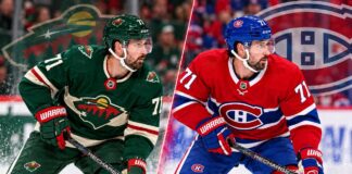 NHL News Today: DeBrincat’s $91 Million Deal Rocks Detroit as Trade Rumors Swirl Dylan Larkin pictured in Minnesota Wild and Montreal Canadiens jerseys in a split image highlighting NHL trade rumors surrounding the Detroit Red Wings captain.