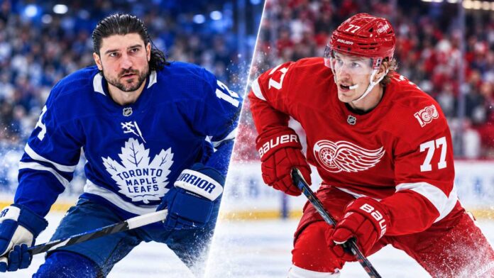 nhl-news-rumors-scores-october-15-2026 Chris Tanev of the Toronto Maple Leafs and Simon Edvinsson of the Detroit Red Wings in a split image highlighting the latest NHL news, injury updates and NHL trade rumors for October 15, 2026.