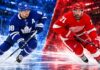 NHL News Today: Maple Leafs Face Nylander Scare as Dylan Larkin Trade Rumors Intensify Split image of Toronto Maple Leafs forward William Nylander and Detroit Red Wings captain Dylan Larkin highlighting the latest NHL news, Maple Leafs injury concerns, and Dylan Larkin trade rumors for October 19, 2026.