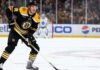 Maple Leafs Trade Rumors: Did Nikita Zadorov’s Agent Just Open the Door to Toronto? Boston Bruins defenceman Nikita Zadorov skates with the puck against the Toronto Maple Leafs amid NHL trade rumors sparked by comments from his agent, Dan Milstein.