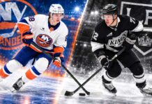 New York Islanders defenseman Matthew Schaefer and Los Angeles Kings forward Artemi Panarin in a split image previewing their October 22, 2026 NHL matchup and fantasy hockey predictions.