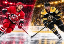 Boston Bruins vs. Carolina Hurricanes Fantasy Hockey Prediction: Players to Watch, Score Pick & How to Watch Sebastian Aho of the Carolina Hurricanes and David Pastrnak of the Boston Bruins in a split image ahead of their October 27, 2026, NHL fantasy hockey matchup.