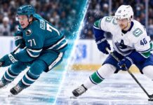 Vancouver Canucks vs. San Jose Sharks Fantasy Hockey Prediction: Players to Watch, Score Pick & How to Watch Split image of Vancouver Canucks centre Elias Pettersson and San Jose Sharks centre Macklin Celebrini ahead of their October 29, 2026 NHL game.