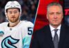 Split image of Seattle Kraken forward Shane Wright and TSN NHL insider Darren Dreger as trade rumors intensify surrounding Wright's future in Seattle and the Kraken's pursuit of a top-line scoring winger.