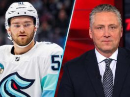 Split image of Seattle Kraken forward Shane Wright and TSN NHL insider Darren Dreger as trade rumors intensify surrounding Wright's future in Seattle and the Kraken's pursuit of a top-line scoring winger.