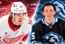 Simon Edvinsson of the Detroit Red Wings and Caleb Desnoyers of the Utah Mammoth featured in NHL trade rumors surrounding a potential blockbuster deal.