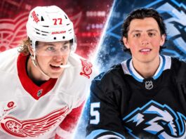 Simon Edvinsson of the Detroit Red Wings and Caleb Desnoyers of the Utah Mammoth featured in NHL trade rumors surrounding a potential blockbuster deal.