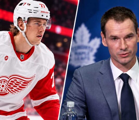 Simon Edvinsson of the Detroit Red Wings and Toronto Maple Leafs executive John Chayka featured in NHL trade rumors linking Edvinsson to Toronto.