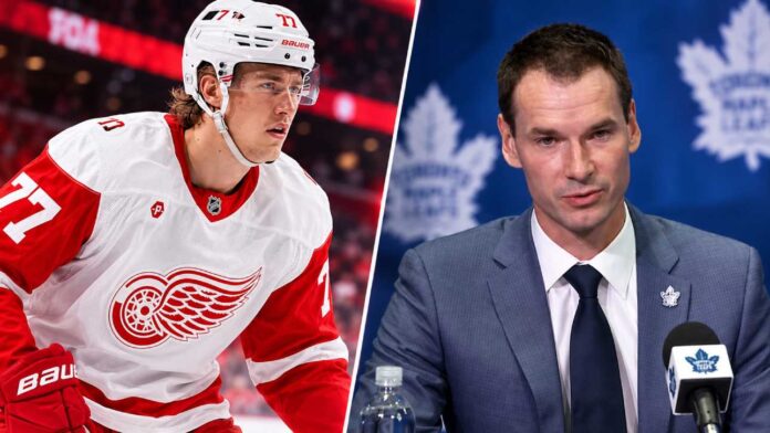 simon-edvinsson-maple-leafs-red-wings-trade-rumors Simon Edvinsson of the Detroit Red Wings and Toronto Maple Leafs executive John Chayka featured in NHL trade rumors linking Edvinsson to Toronto.