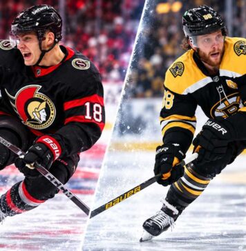 Tim Stützle of the Ottawa Senators and David Pastrnak of the Boston Bruins featured ahead of their October 5, 2026 fantasy hockey matchup.
