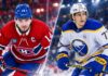 Buffalo Sabres vs. Montreal Canadiens Fantasy Hockey Prediction: Players to Watch, Score Pick & How to Watch Nick Suzuki of the Montreal Canadiens and Tage Thompson of the Buffalo Sabres featured in a split image ahead of their October 17, 2026 NHL fantasy hockey matchup.