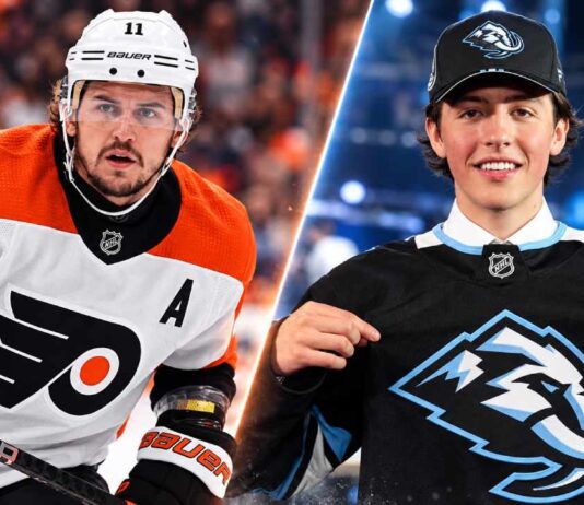 Travis Konecny of the Philadelphia Flyers and Caleb Desnoyers of the Utah Mammoth featured in NHL trade rumors surrounding a potential blockbuster trade between Philadelphia and Utah.